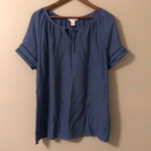 Christopher & Banks blue shirt size large